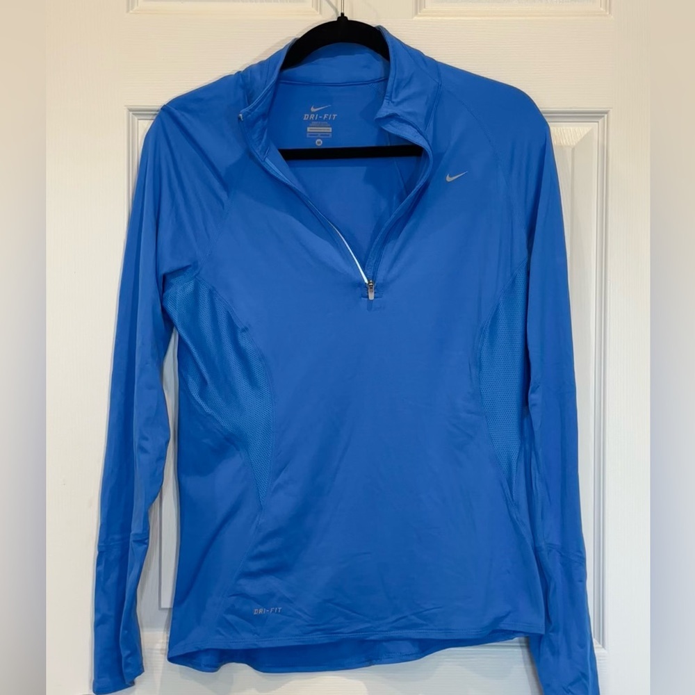 ⚡️2/$25⚡️ Nike Women's Blue Dri-Fit Long Sleeve Quarter Zip Running | Size M 💙